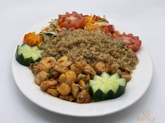 Quinoa-shrimps salad