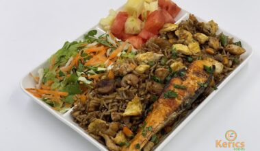 House special fried rice with salmon
