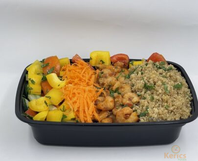 Quinoa-shrimps salad